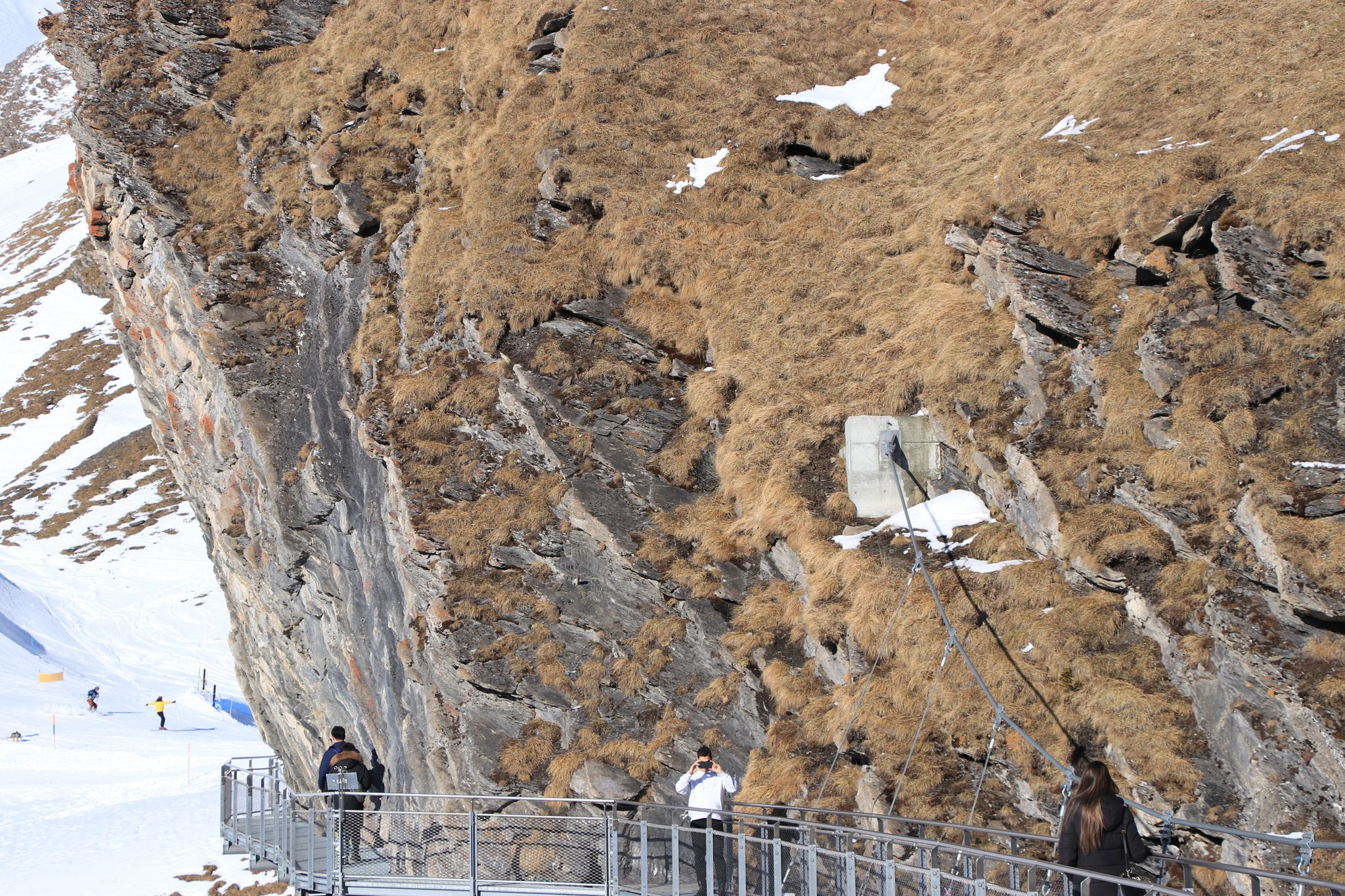 Aerial View of Snowy Mountain