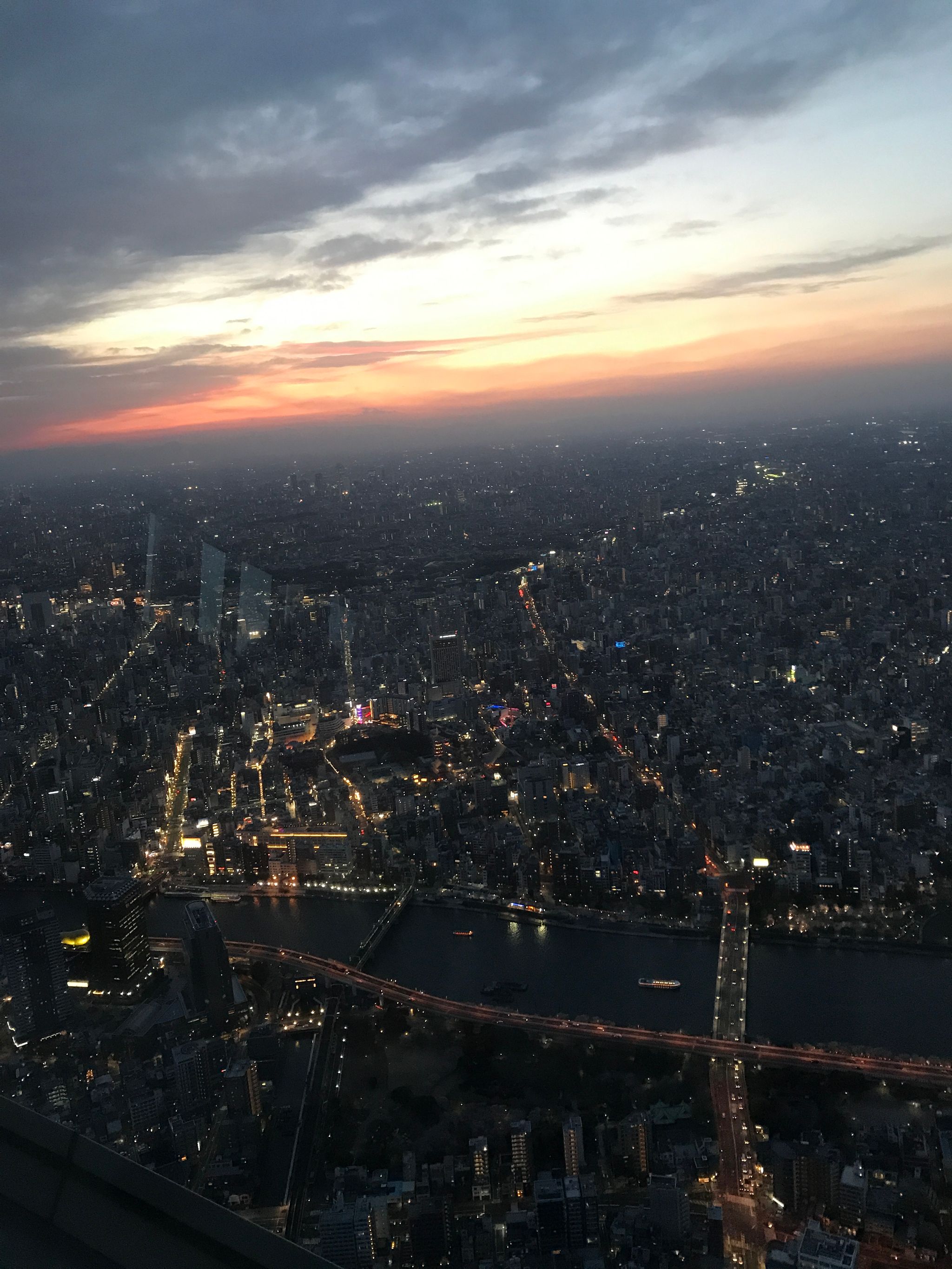 Sunset Over City