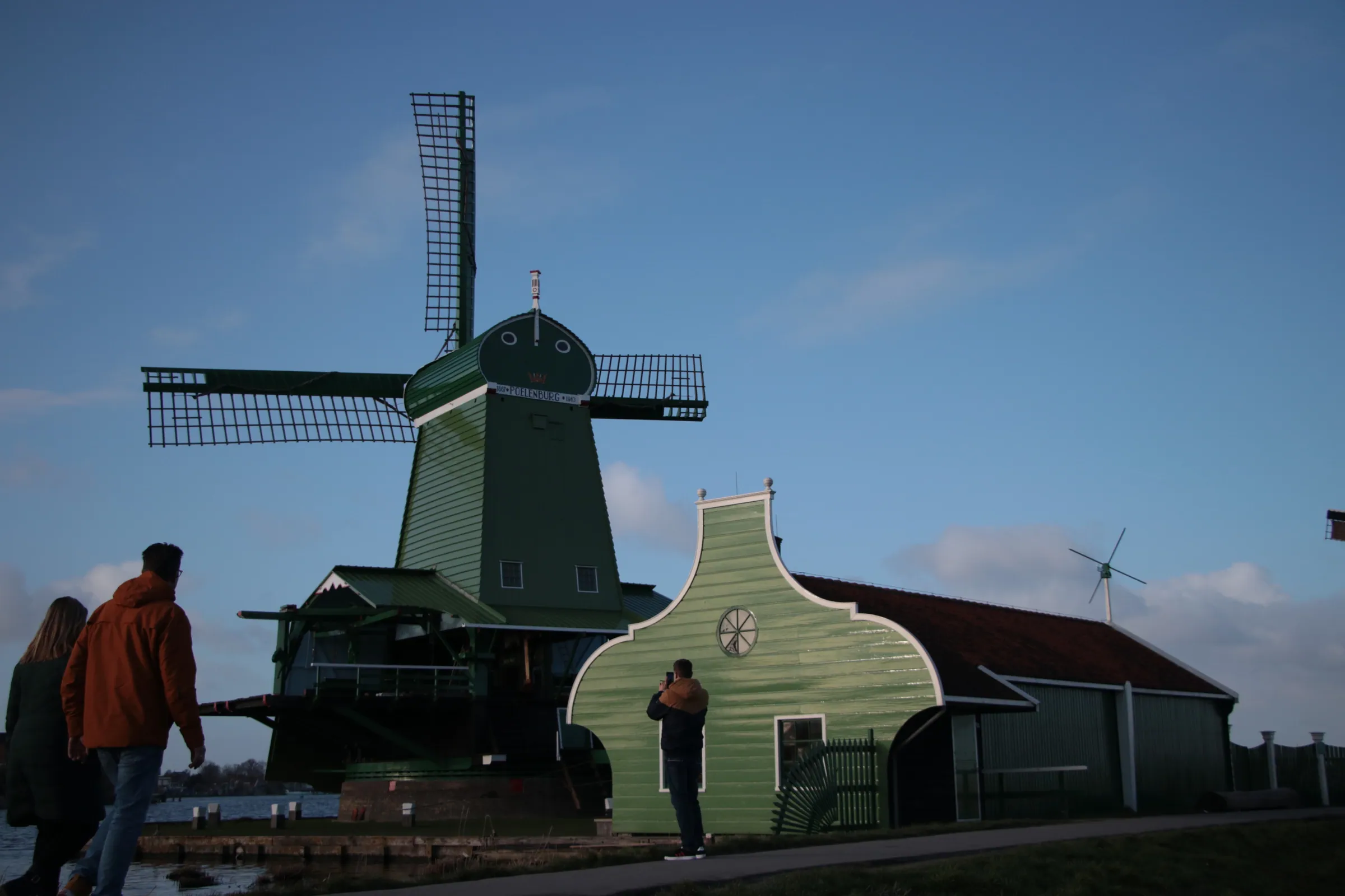 Green Windmill at Dusk